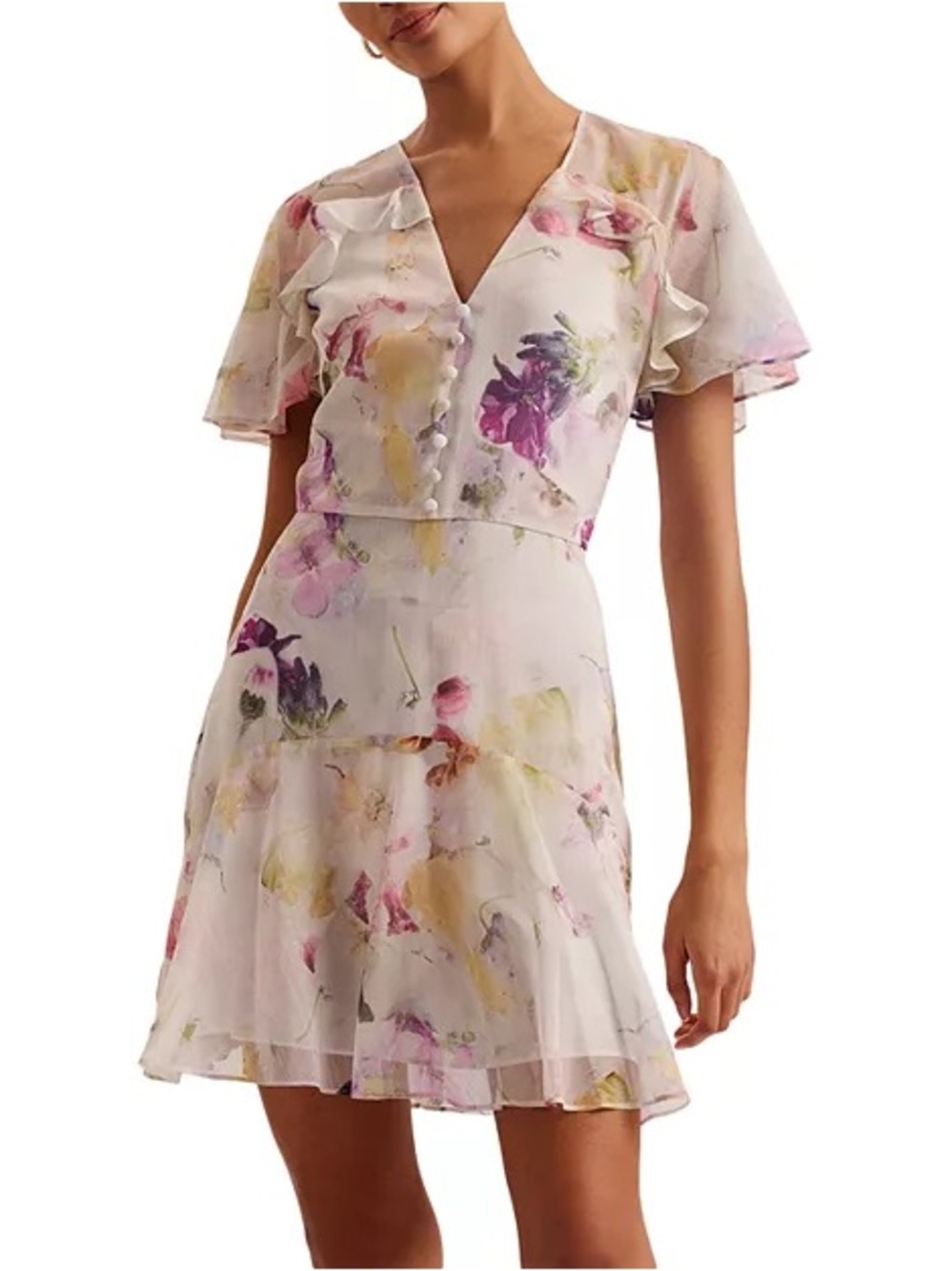 Ted baker Angel Sleeve Fit and Flare Mini Dress